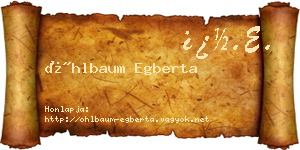 Öhlbaum Egberta névjegykártya